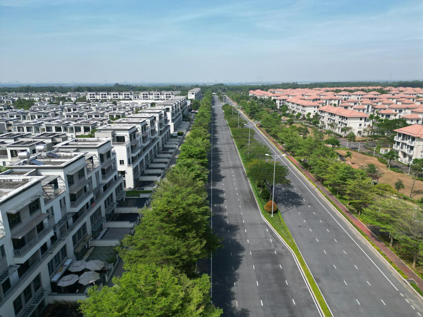 Aerial view of a luxury residential housing estate in NSW showing premium homes