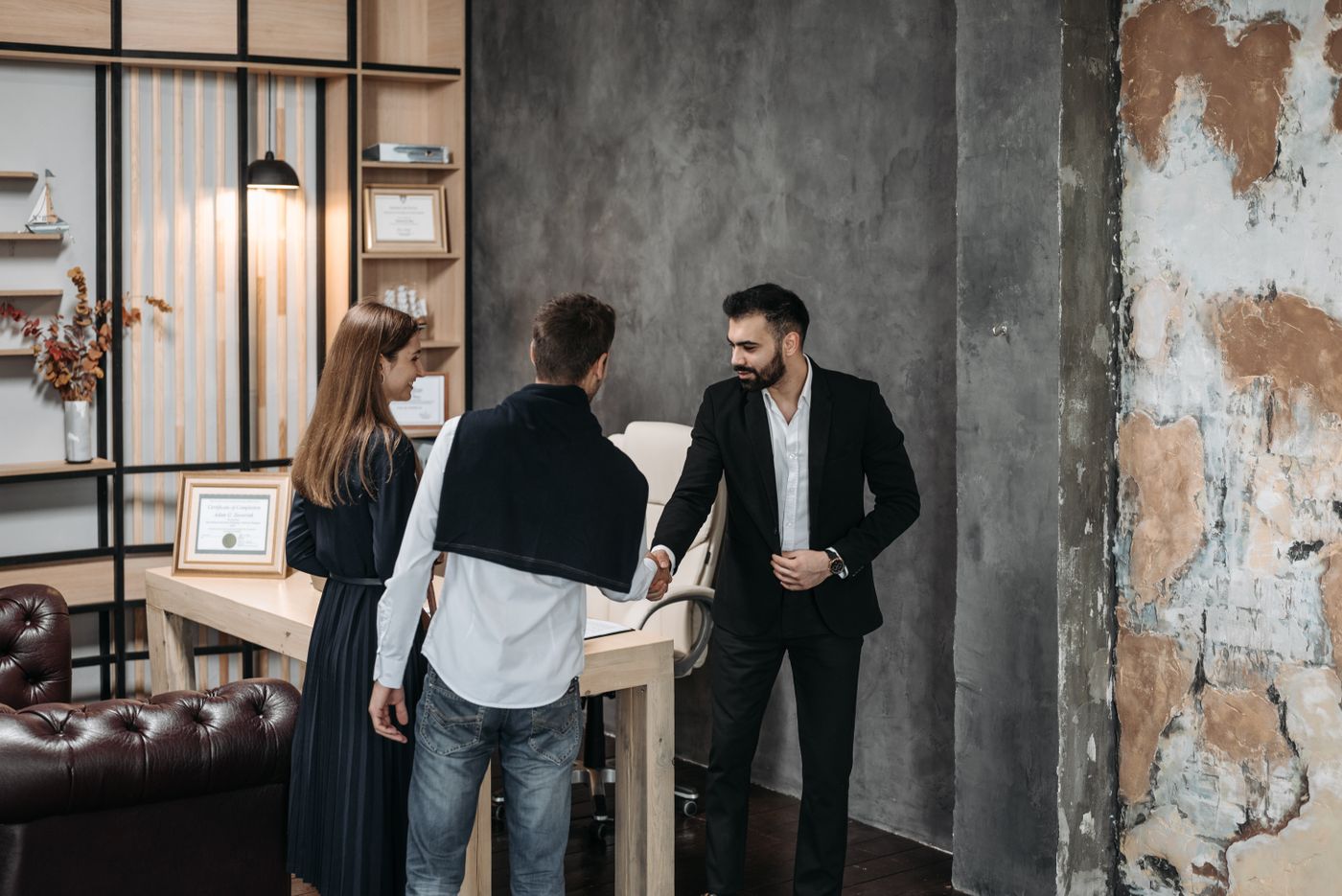 Business professionals discussing an office renovation project in a modern Sydney workspace